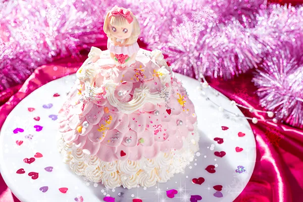 スイーツSacchoのプリンセスケーキ ひらひらドールケーキ 4号