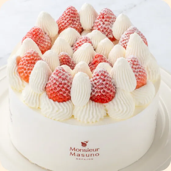ムッシュ マスノ アルパジョンの苺のバースデーケーキ
